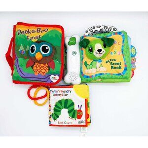 Soft Cloth Baby Books Lot Of 3 My First Scout Talking Book Peek-a-Book Forest